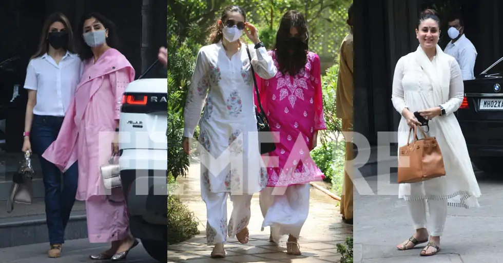 Kareena Kapoor Khan, Neetu Kapoor, Karisma Kapoor spotted at Randhir Kapoor’s house