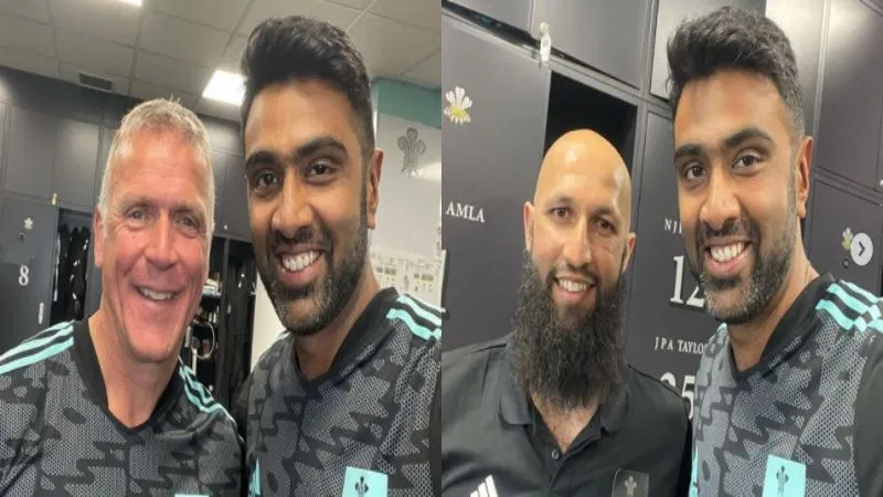 Ravichandran Ashwin shares pictures with Hashim Amla, Alec Stewart after short Surrey stint