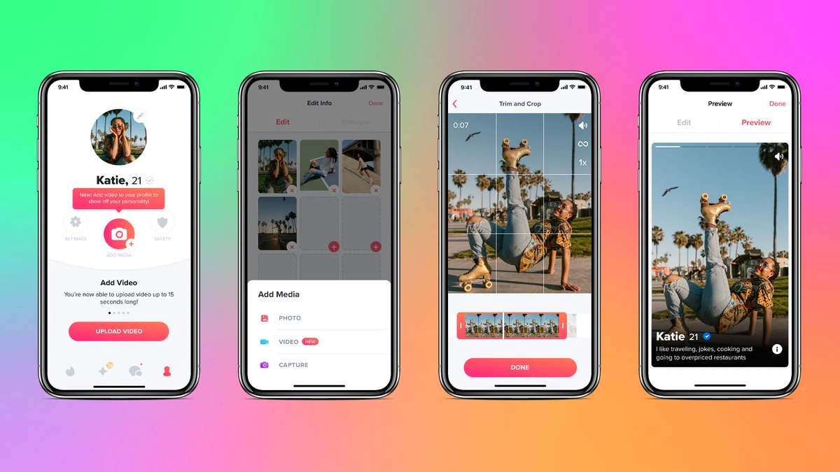 Tinder Users Can Now Add Videos to Their Dating Profiles
