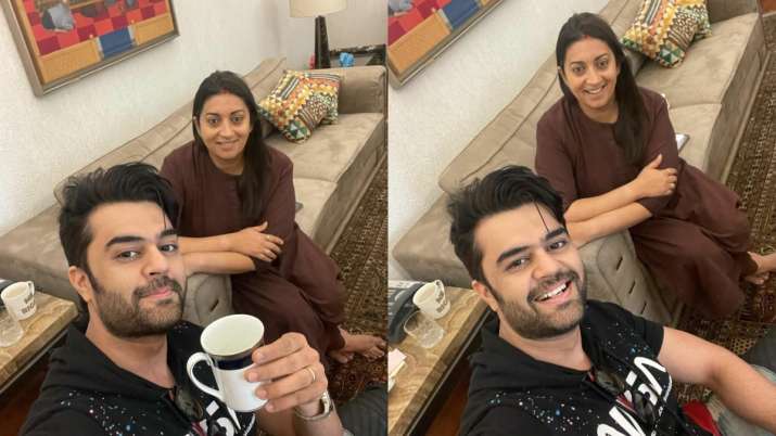 Maniesh Paul visits Smriti Irani at her home, posts how 'kaadha' has replaced tea