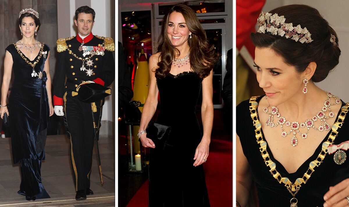 Princess Mary of Denmark imitates Kate Middleton in 'most glamorous' ruby tiara & necklace