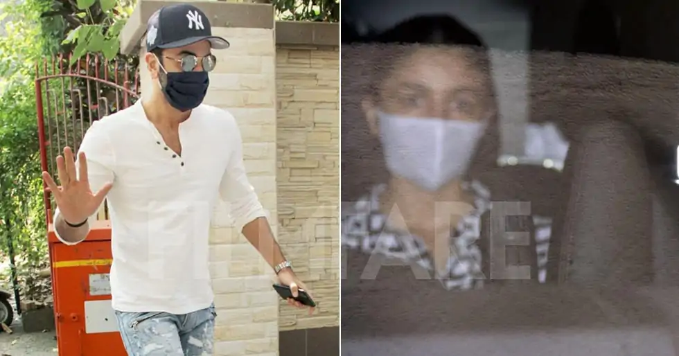 Ranbir Kapoor and Alia Bhatt snapped at a dubbing studio