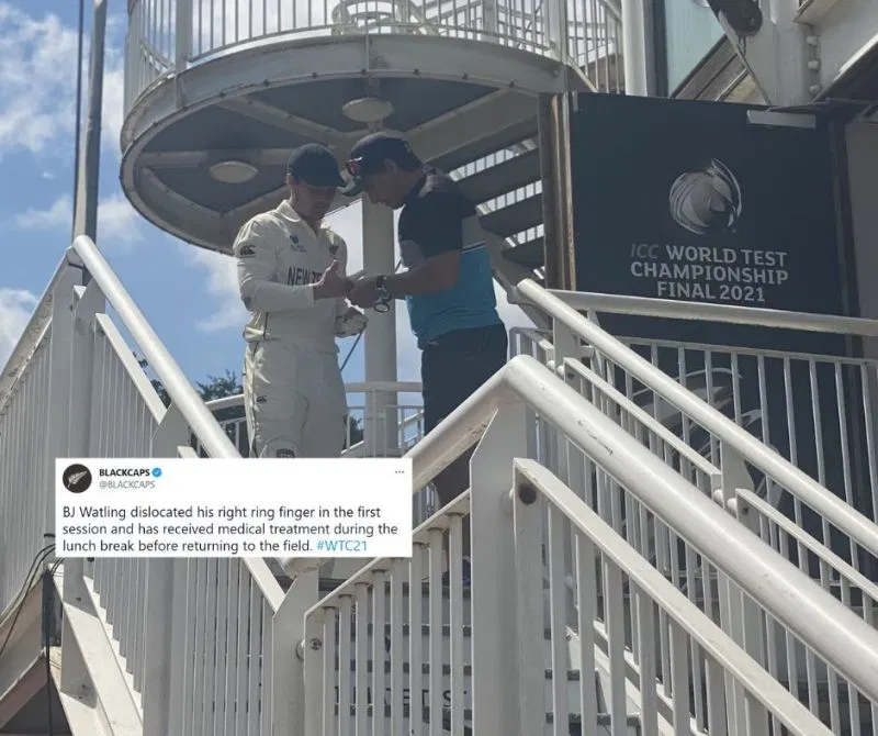 WTC Final: “Huge Respect” – Fans in awe of BJ Watling as he continues to play with a dislocated finger