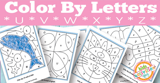 Super Fun And Easy Color By Letter U, V, W, X, Y, Z For Preschoolers