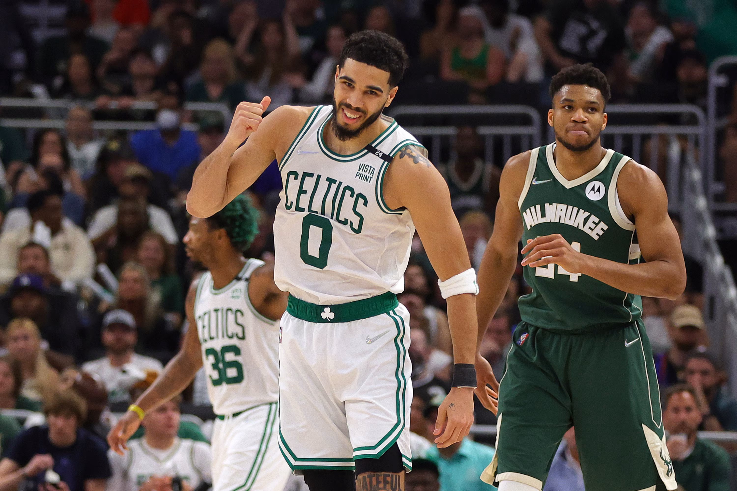 Bucks’ Giannis Says Celtics’ Jayson Tatum Was ‘Unbelievable’ During 46-Point Game 6