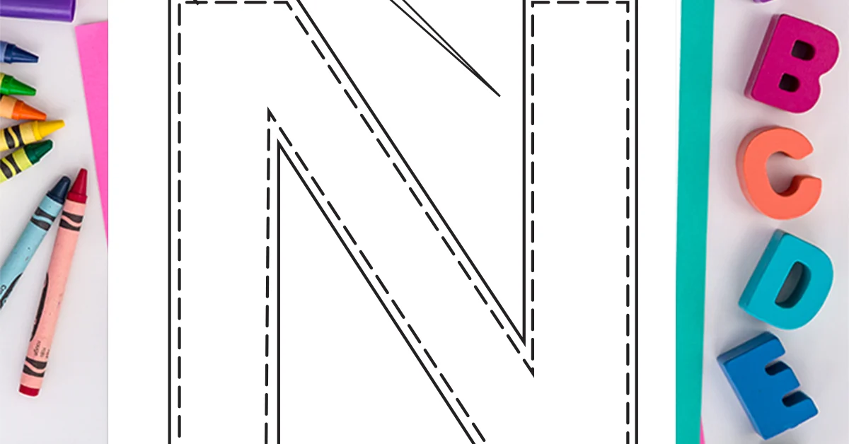Letter N Coloring Page: Free Alphabet Coloring Page