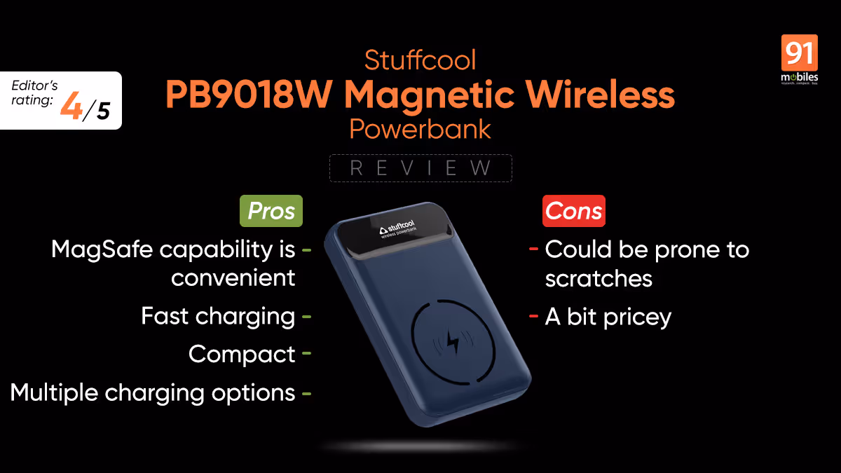 Stuffcool PB9018W Magnetic Wireless Powerbank review: all about convenience | 91mobiles.com