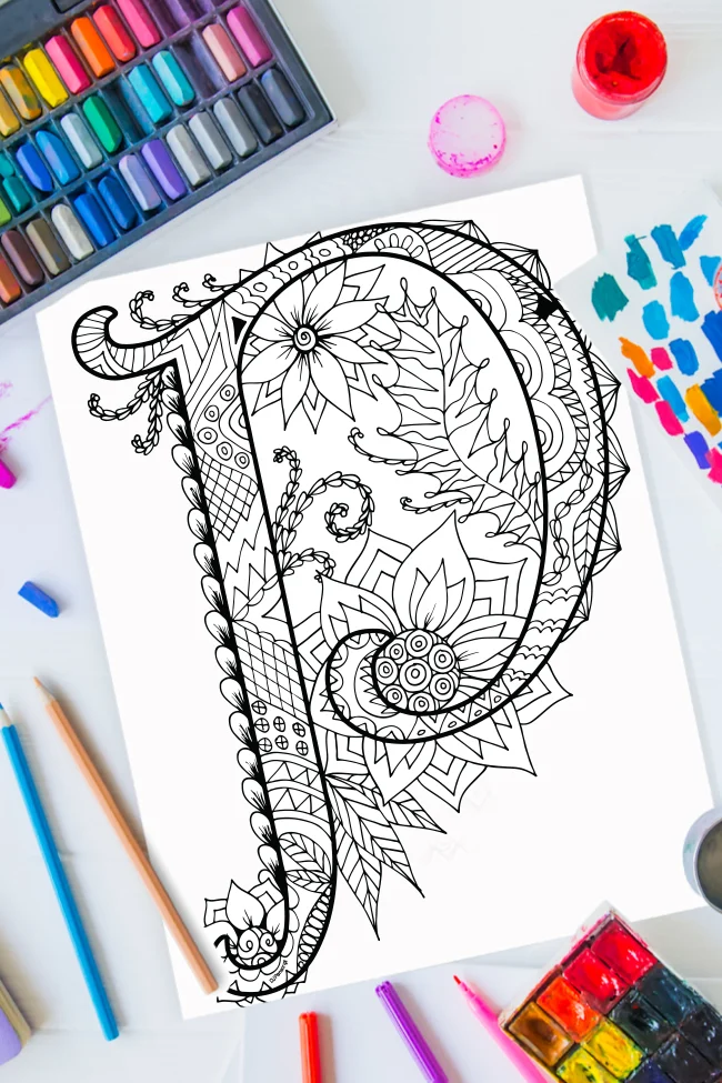 Zentangle Letter P Design Free Printable | Kids Activities Blog