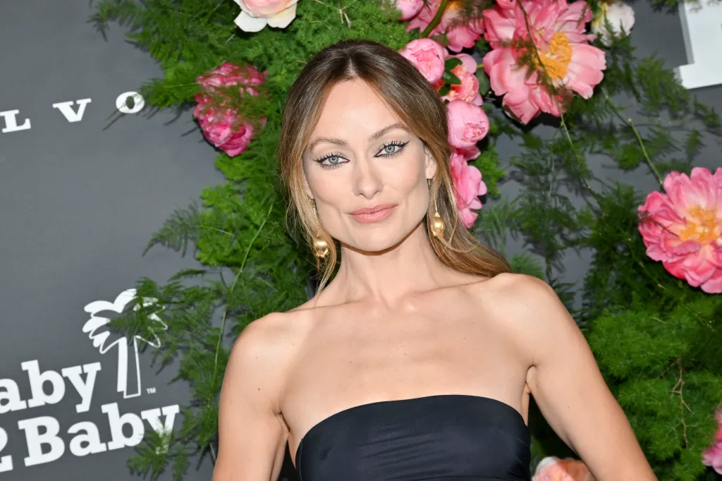 Olivia Wilde Wears Bandeau Top and Voluminous Skirt to Baby2Baby Gala