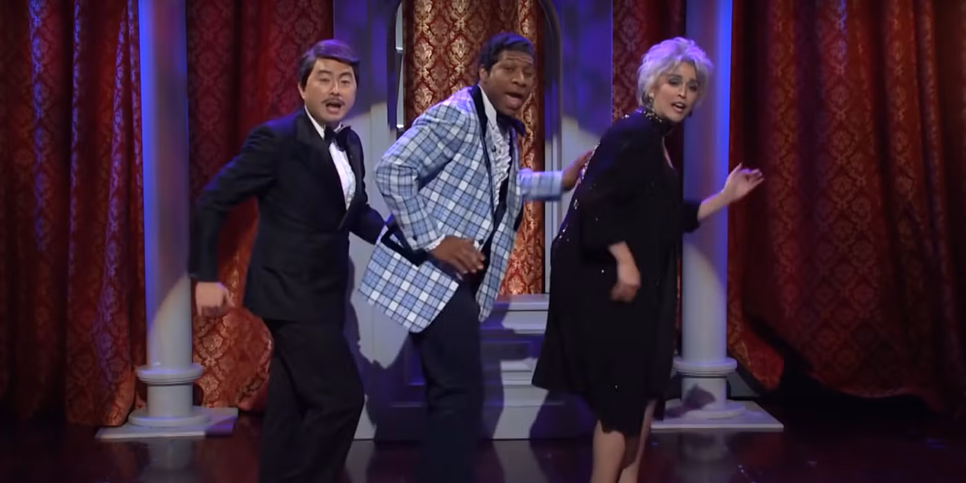 'SNL': Watch Jonathan Majors Sing with Bowen Yang and Cecily Strong in 'Broadway Benefit' Sketch