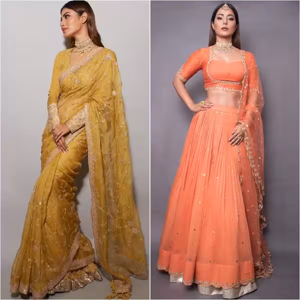 Diwali 2020: Take cues from Mouni Roy, Hina Khan and wear your pastels with panache | Bollywood Life