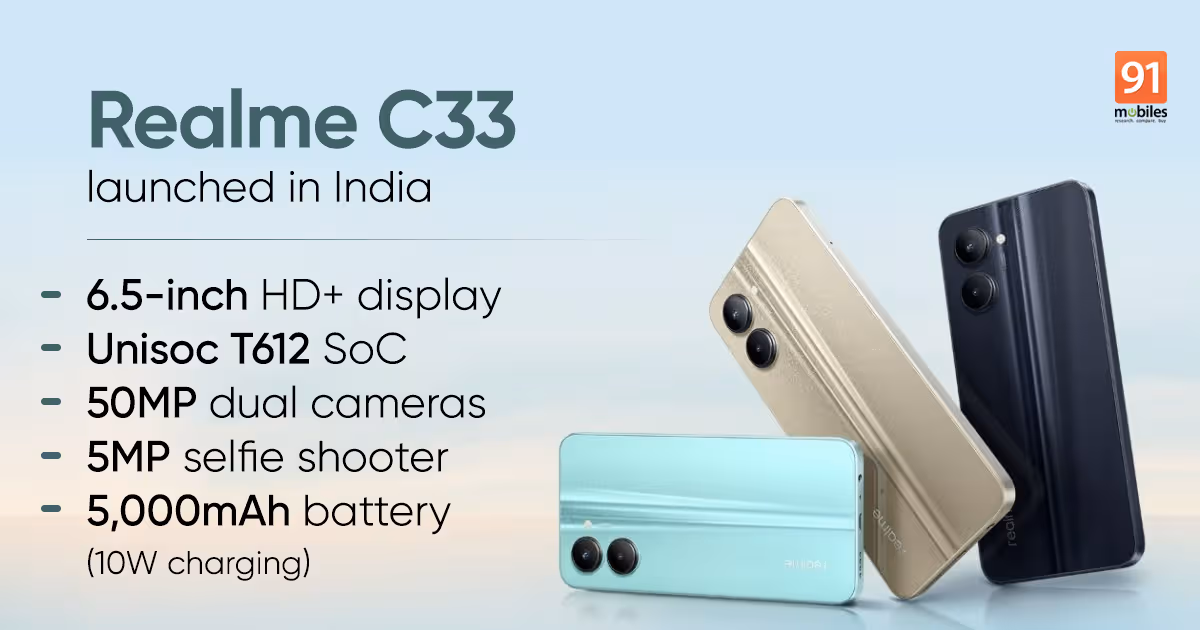 Realme C33 launched in India: price, specifications, sale date