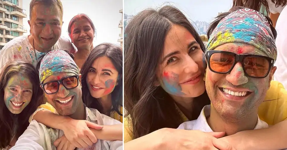 Katrina Kaif and Vicky Kaushal celebrate Holi along with their family