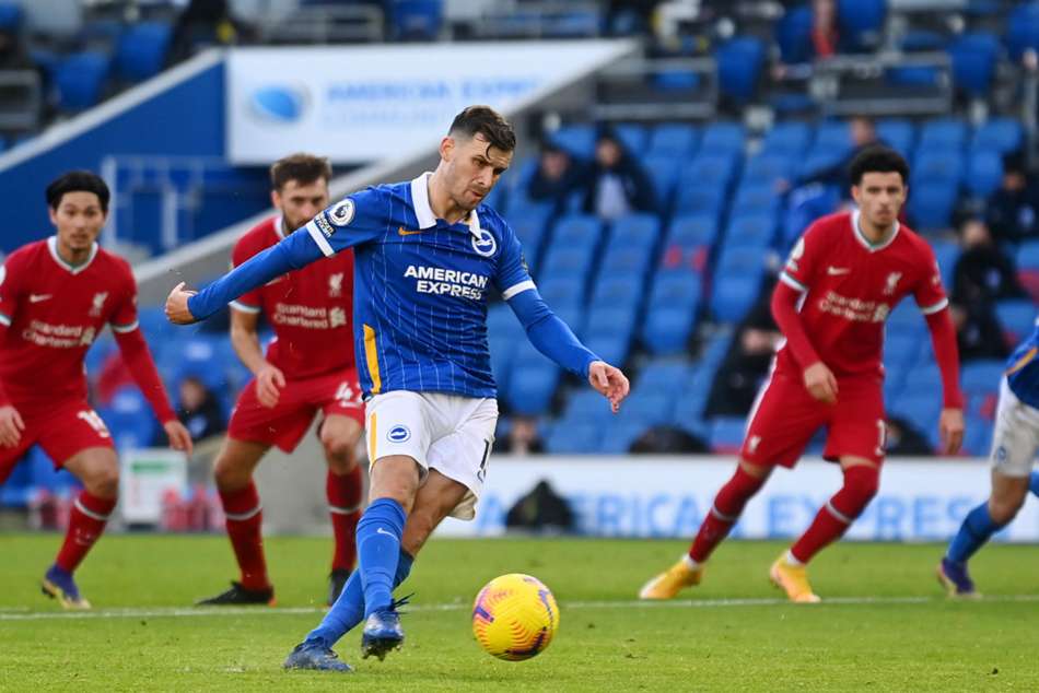 Premier League: Brighton and Hove Albion 1-1 Liverpool: VAR rescues Seagulls as Reds pay penalty