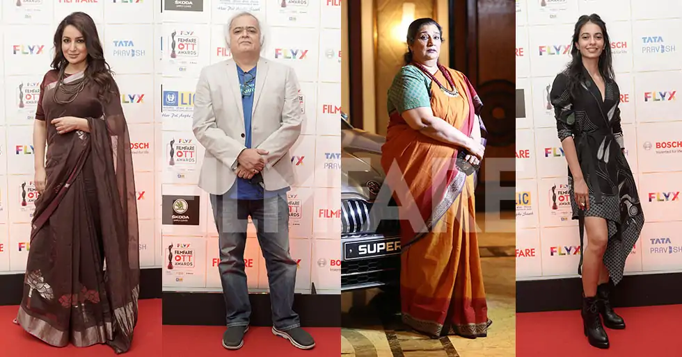 Tisca Chopra, Hansal Mehta, Nikkhil Advani arrive at the Flyx Filmfare OTT Awards
