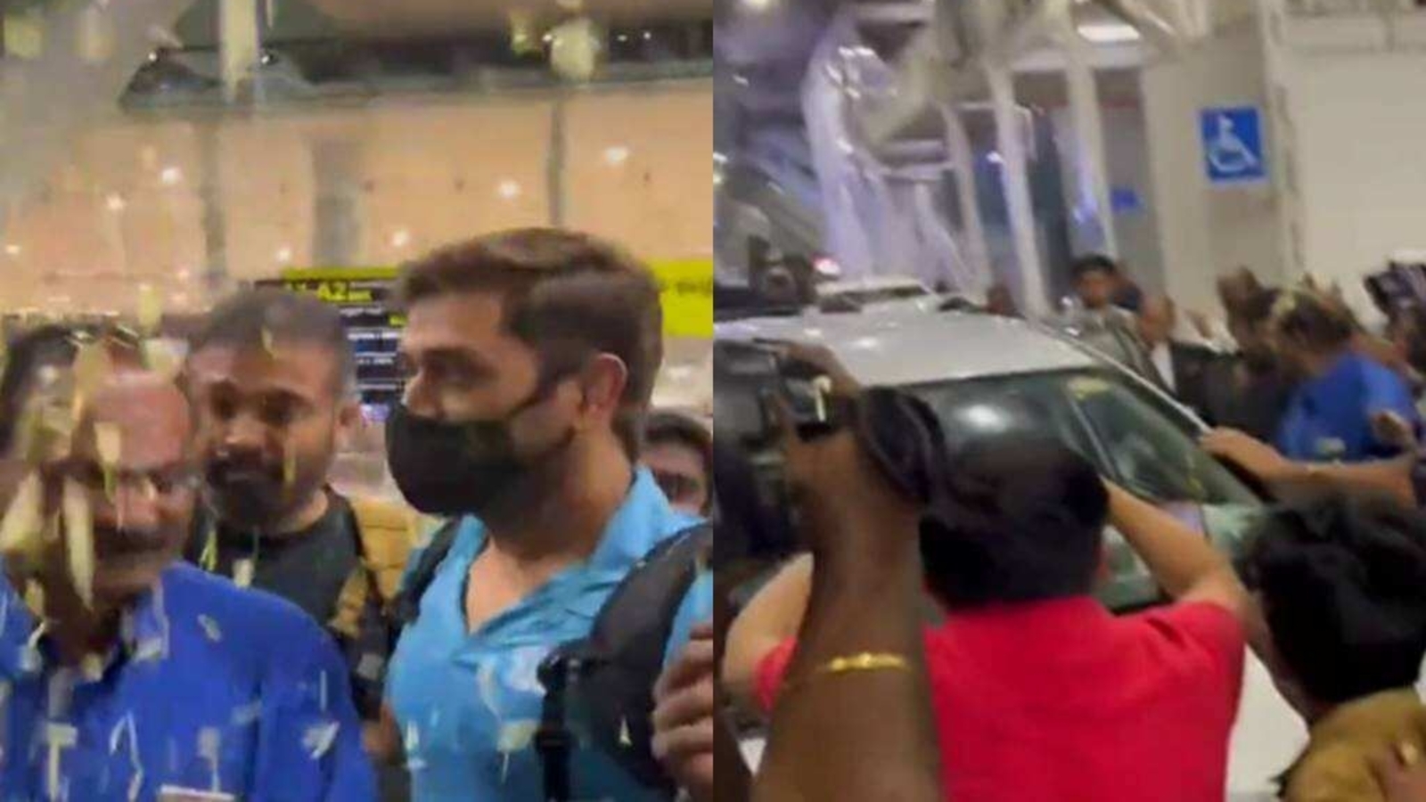Watch: Crowd goes berserk, mobs MS Dhoni at airport as CSK captain steps foot in Chennai ahead of IPL 2023; vi