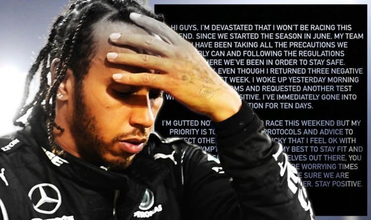 Lewis Hamilton breaks silence after positive coronavirus test rules him out of Sakhir GP