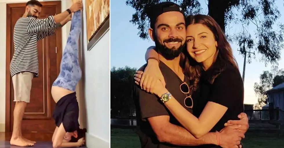Virat Kohli Helps Out Anushka Sharma With Her Yoga Pose
