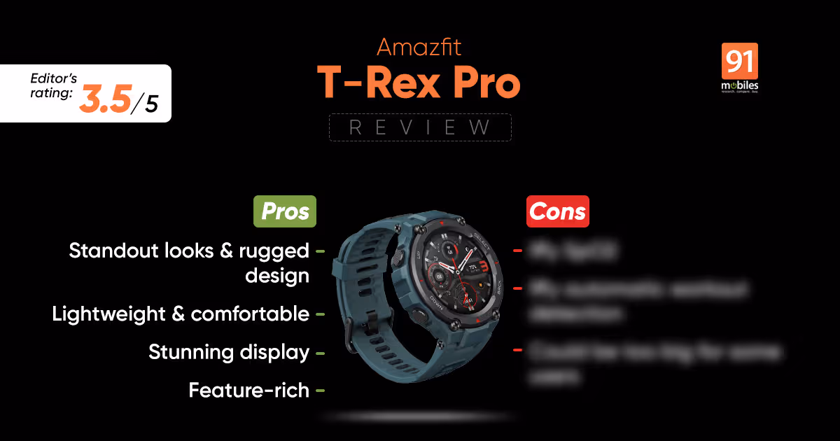 Amazfit T-Rex Pro review with pros and cons