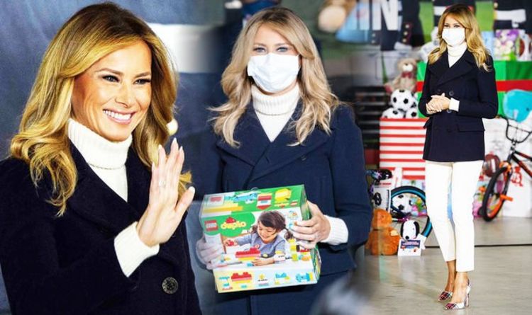 Melania Trump wears £1,200 festive outfit to plea for 'kindness' in speech without Donald