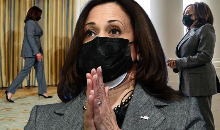 Kamala Harris wears chic suit with signature pearls and £500 heels for White House meeting