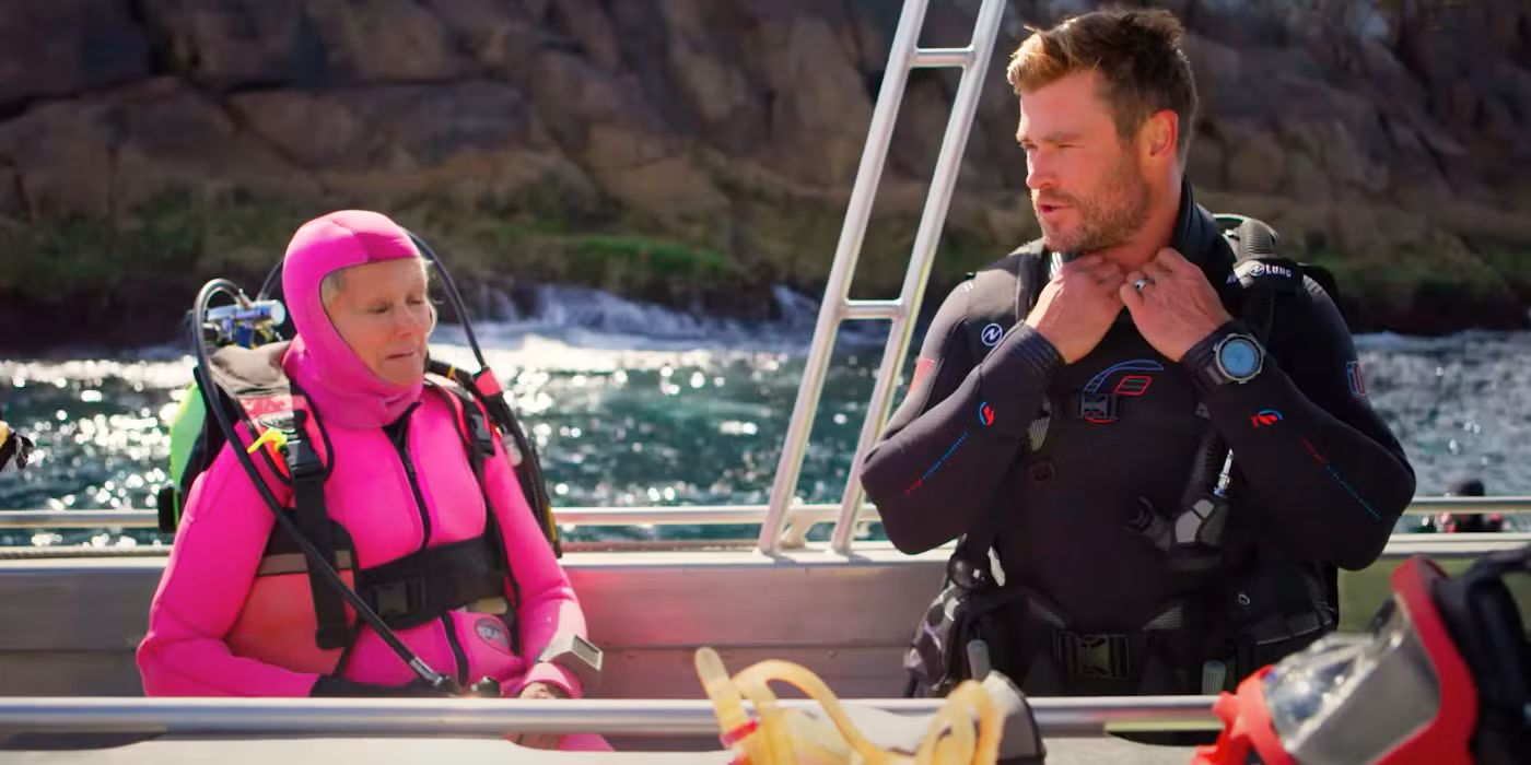 Watch Chris Hemsworth Dive With Sharks in New 'Shark Beach' Clip