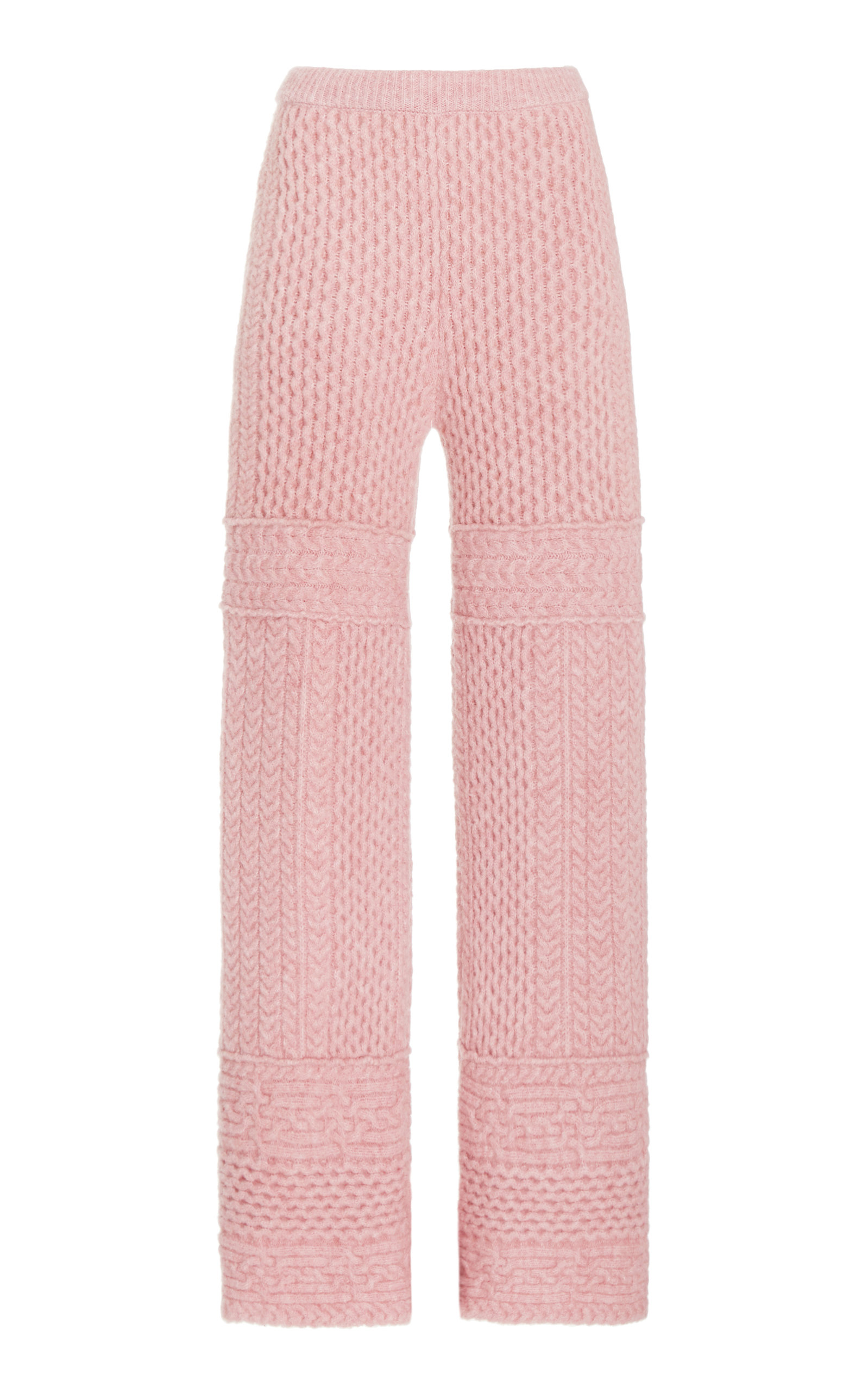 Nanushka Fina Cable-Knit Wool-Blend Pants