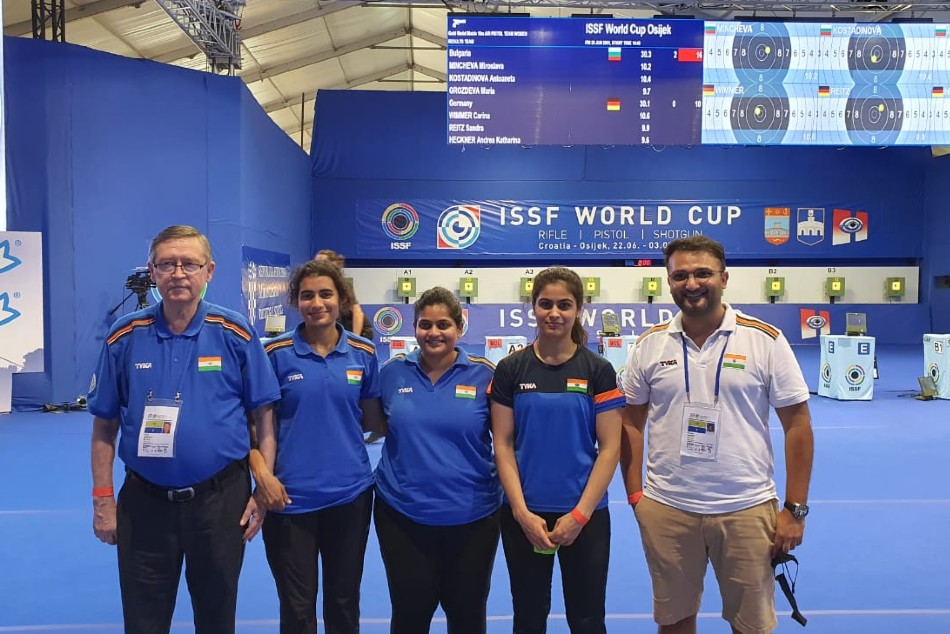 Osijek Shooting World Cup: Indian Women's 10M Air Pistol team clinches bronze