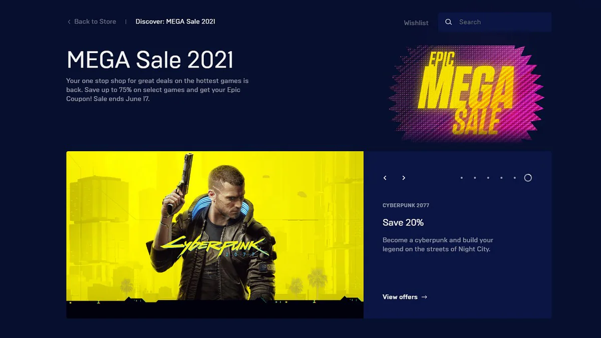 Epic Games Store Mega Sale 2021 Brings Discounts, $10 Coupons on Games