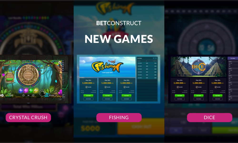 BetConstruct releases new RNG games Fishing, Dice and Crystal Crush