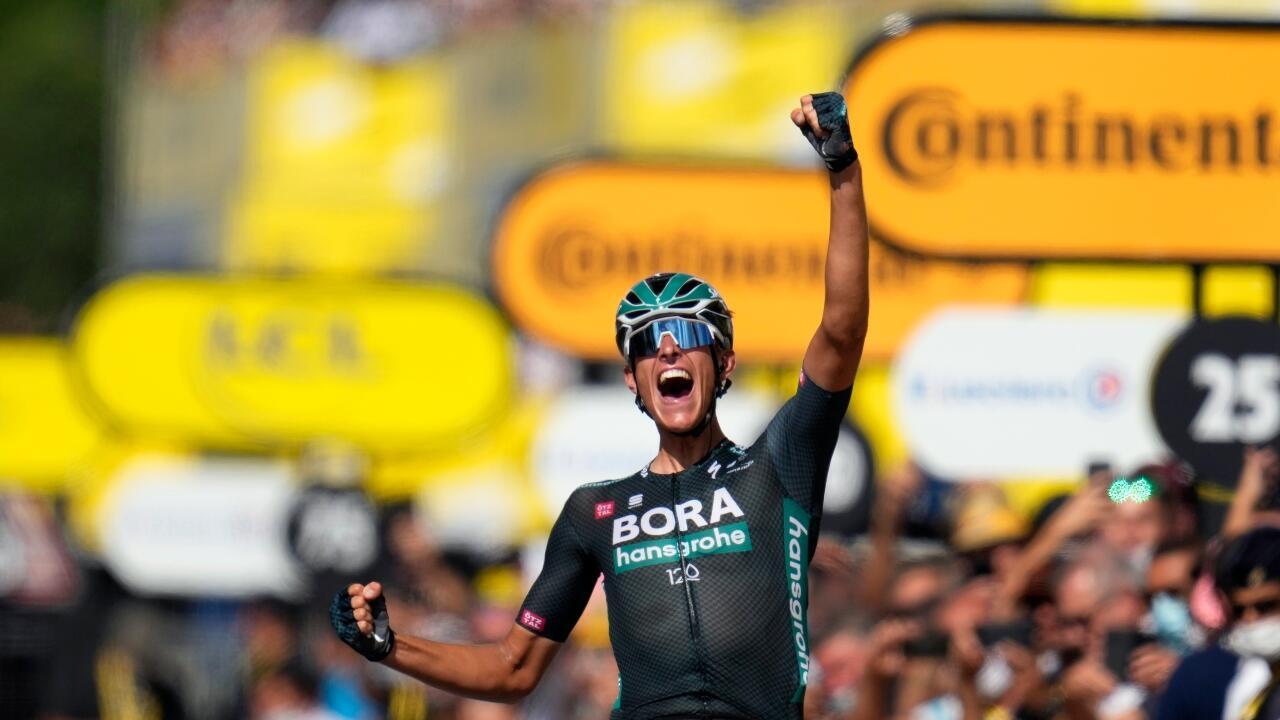 Politt breaks away to win stage 12 as Pogacar stays in yellow