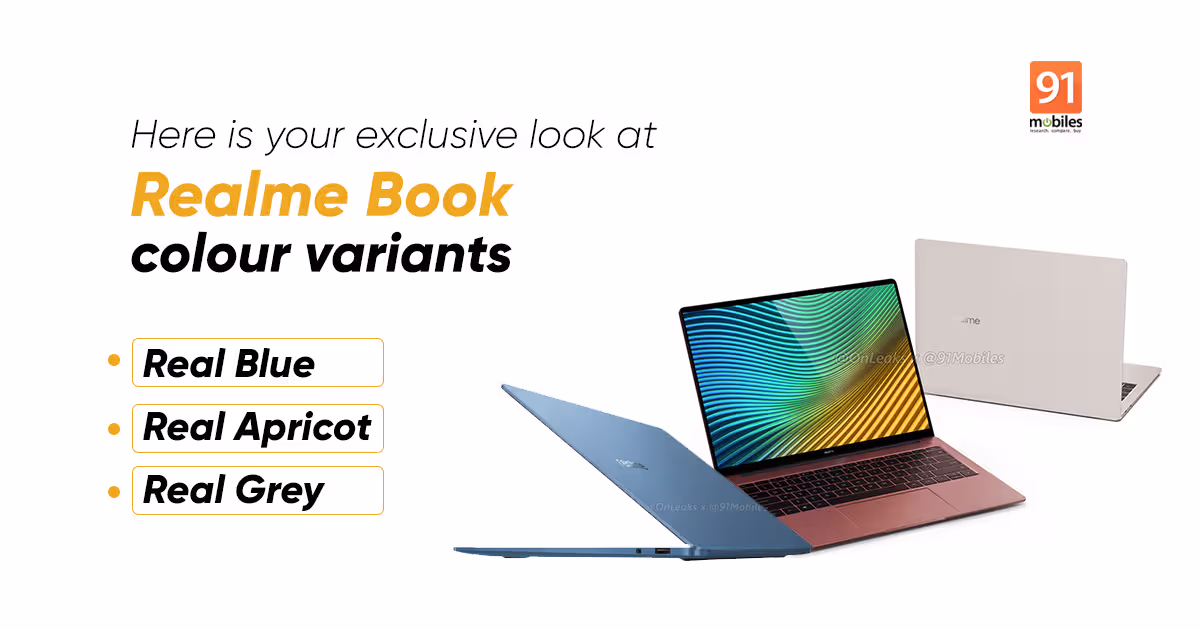 [Exclusive] Realme Book colour options revealed in exclusive renders | 91mobiles.com