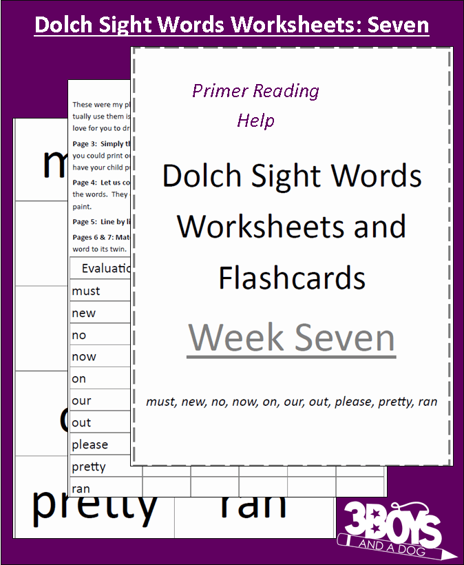 Free printable Kindergarten sight word worksheets with coloring sheets, matching games, flash cards, and more.
