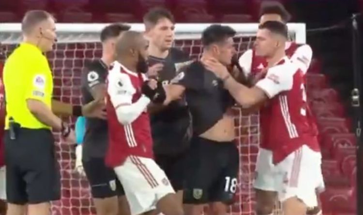 Granit Xhaka red card: Arsenal star adds to Mikel Arteta's woes in crazy Burnley incident