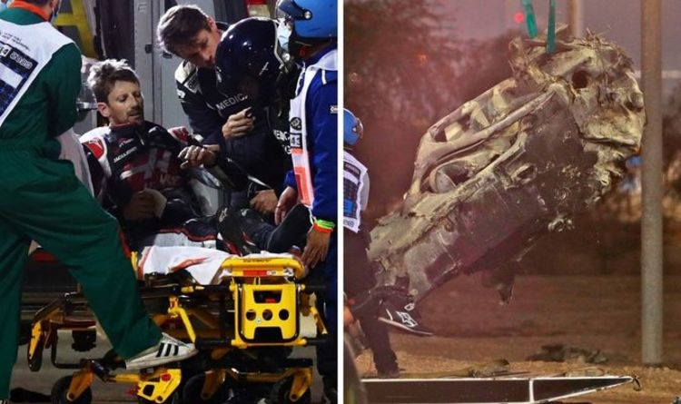 Romain Grosjean crash: Aftermath pictures show true extent of horror Bahrain GP incident
