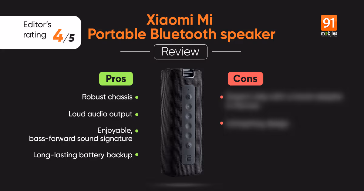 Xiaomi Mi Portable Bluetooth Speaker (16W) review: light on wallet, big on sound