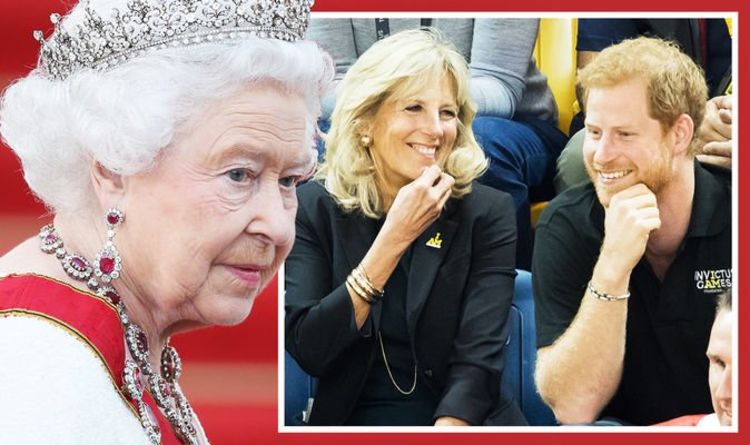 Prince Harry's pal First Lady Jill Biden could 'broker Royal Family truce' with Queen