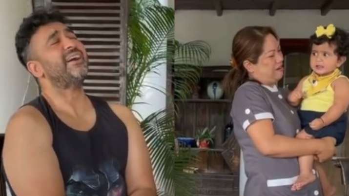 Shilpa Shetty's daughter Samisha mimics father Raj Kundra's singing, watch hilarious video