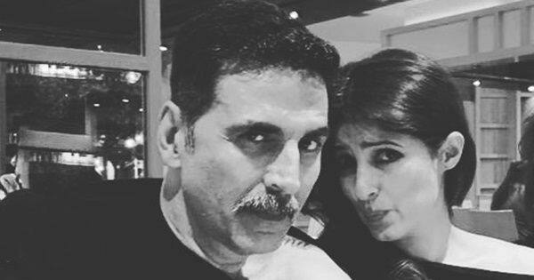 Twinkle Khanna trolls Akshay Kumar with a hilarious comeback for mimicking her pose in a cold shoulder top | B