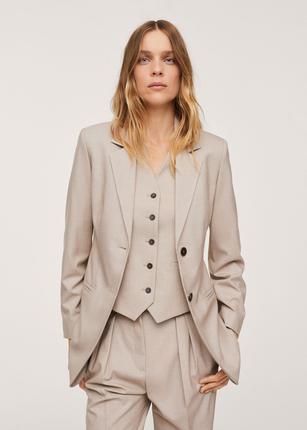 Mango Patterned Suit Blazer