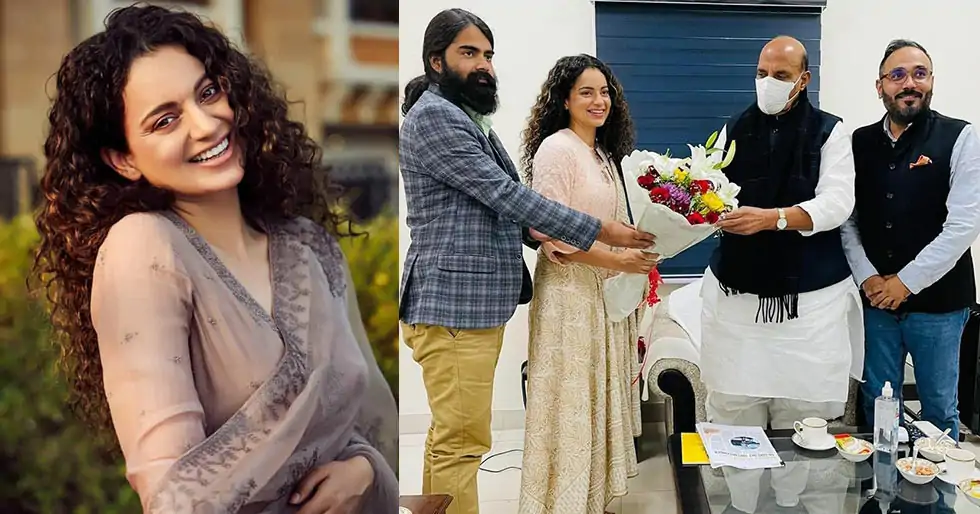 Kangana Ranaut Meets Defence Minister Rajnath Singh And Seeks His Blessings For Tejas