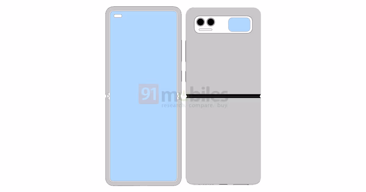 Xiaomi flip phone with horizontal camera module and secondary display shown off in patent images | 91mobiles.c