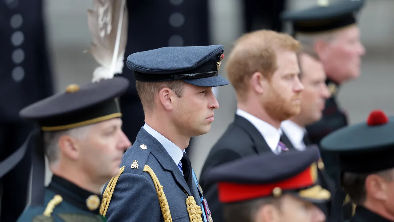 King Charles, William, and Harry Walk Behind the Queen’s Coffin at Her State Funeral