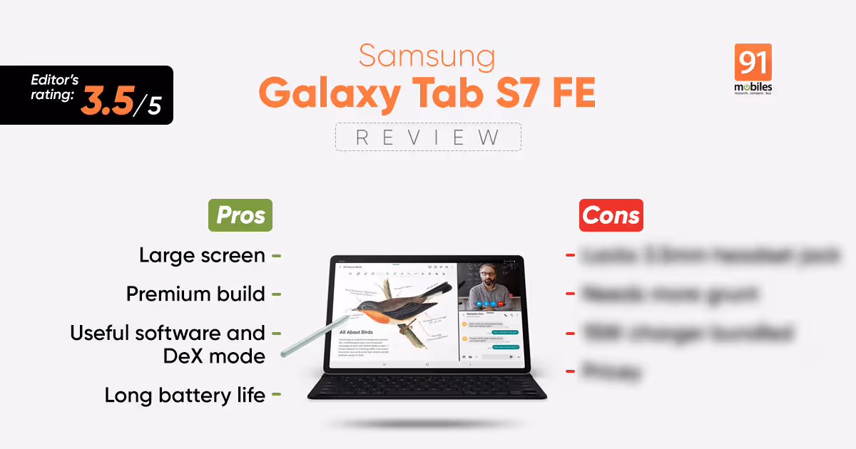 Samsung Galaxy Tab S7 FE review with pros and cons