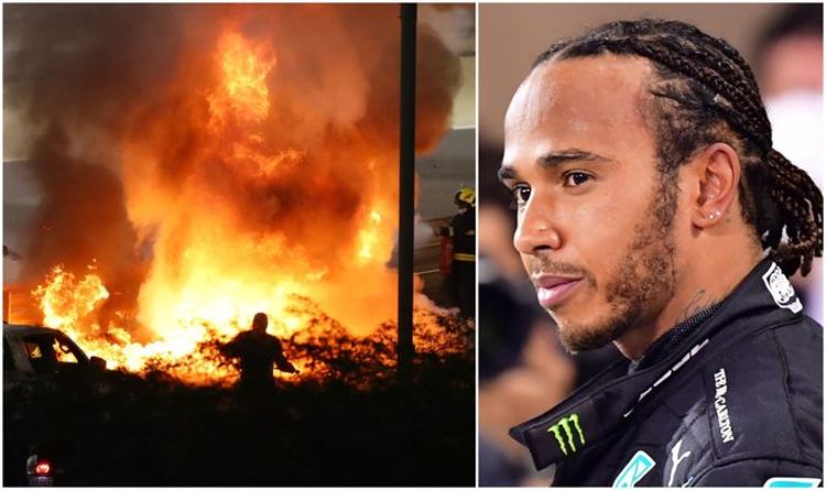 Lewis Hamilton 'grateful' Romain Grosjean survived sickening Bahrain Grand Prix crash