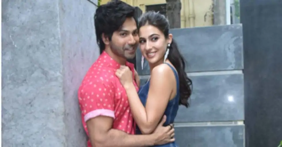 Photos: Varun Dhawan and Sara Ali Khan step out for Coolie No.1 promotions