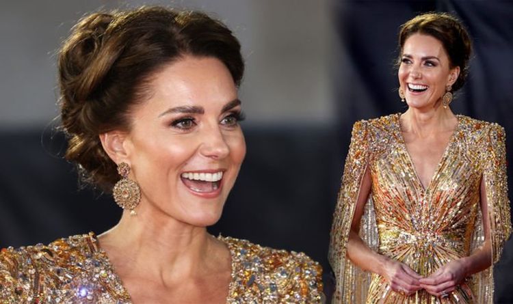 Kate Middleton dazzles in breath-taking gold gown for James Bond premiere - best photos