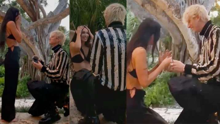 Megan Fox, Machine Gun Kelly are engaged; video of romantic surprise proposal goes viral | Watch