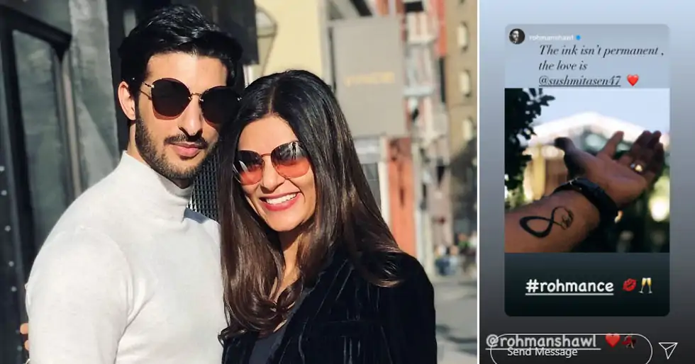 Rohman Shawl gets Sushmita Sen’s name tattooed on his arm