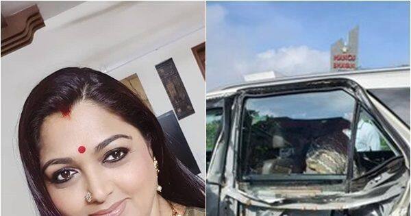 Khushbu Sundar's car gets rammed by a huge tanker; actress escapes unhurt in brutal accident | Bollywood Life